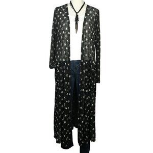 LuLaRoe Sarah Duster – Black & White Collection | Star Print